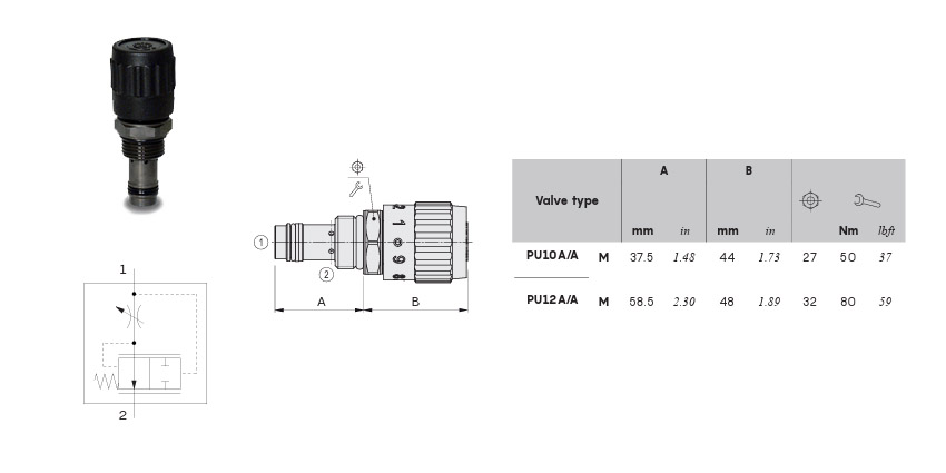 0PU12002000 Регулятор потока (SAE12/2) PU12A/AM0B - Промснаб СПб