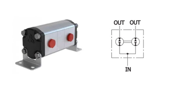 Схема шестерённого делителя потока