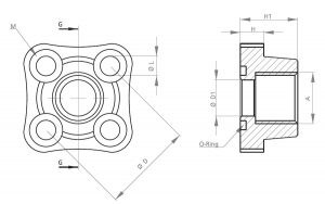 Схема фланца прямого BA-DZA - Промснаб СПб