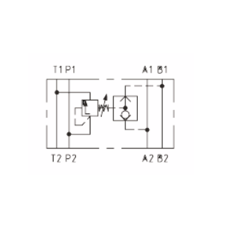 схема трехлинейного компенсатора давления плиточного монтажа TV2-063/M - Argo-Hytos
