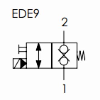 схема двухлинейного двухпозиционного электромагнитного клапана с полным запиранием — ED9