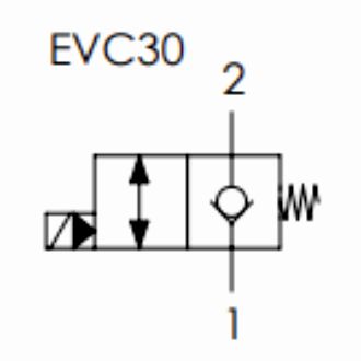схема двухлинейного двухпозиционного электромагнитного клапана — EV30