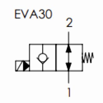 схема двухлинейного двухпозиционного электромагнитного клапана — EV30