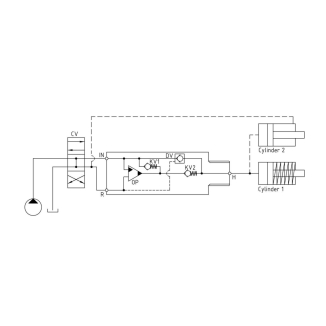 схема мультипликатора (усилитель) давления серии HC1 — Minibooster