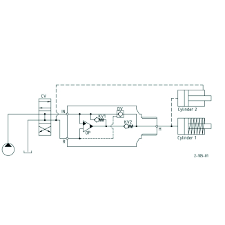 схема мультипликатора (усилитель) давления серии HC2 — Minibooster