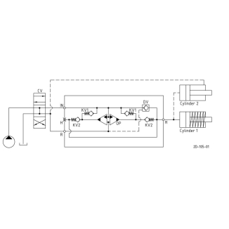 схема мультипликатора (усилитель) давления серии HC2D — Minibooster