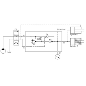 схема мультипликатора (нержавеющий усилитель) давления серии HC7W — Minibooster