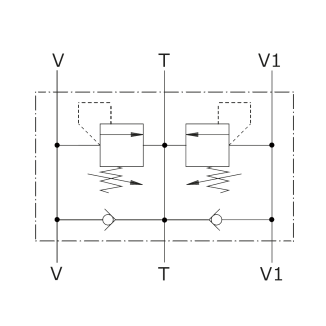 схема предохранительных клапанов VMDACSV - Walvoil
