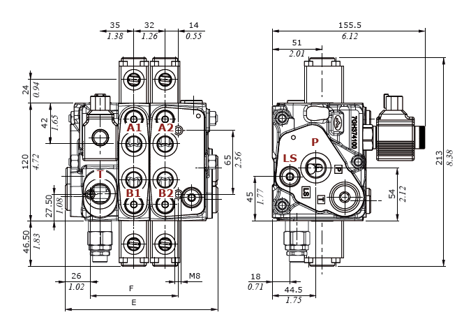 схема клапан DPX050 — Walvoil